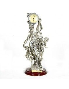 RELOJ DE SOBREMESA CON FIGURA DE PLATA