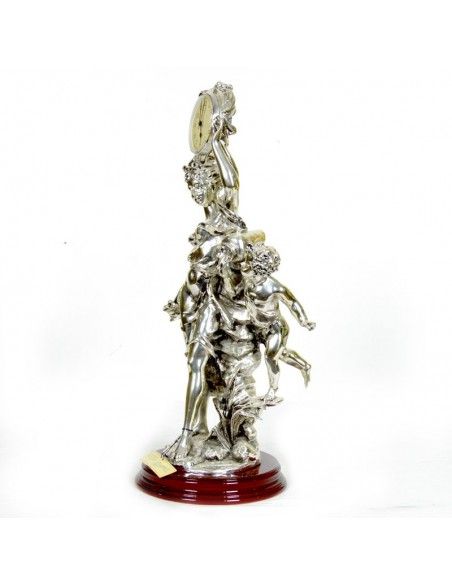 RELOJ DE SOBREMESA CON FIGURA DE PLATA