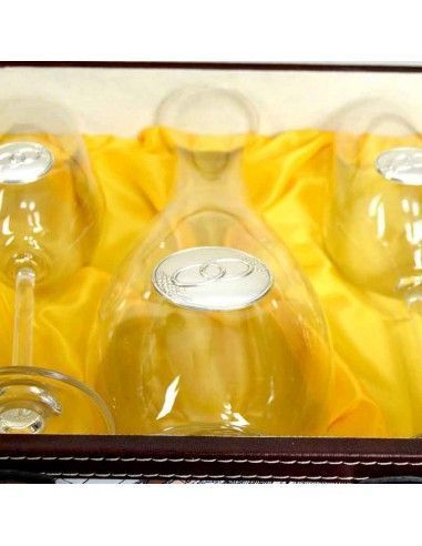 MALETA CUATRO COPAS VINO Y DECANTADOR