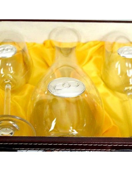 MALETA CUATRO COPAS VINO Y DECANTADOR