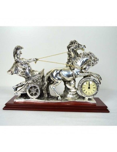 RELOJ DE SOBREMESA JINETE ROMANO PLATA