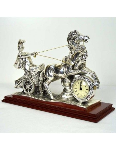 RELOJ DE SOBREMESA JINETE ROMANO PLATA