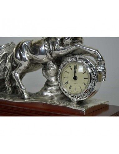 RELOJ DE SOBREMESA JINETE ROMANO PLATA
