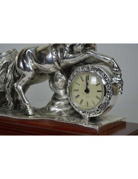 RELOJ DE SOBREMESA JINETE ROMANO PLATA