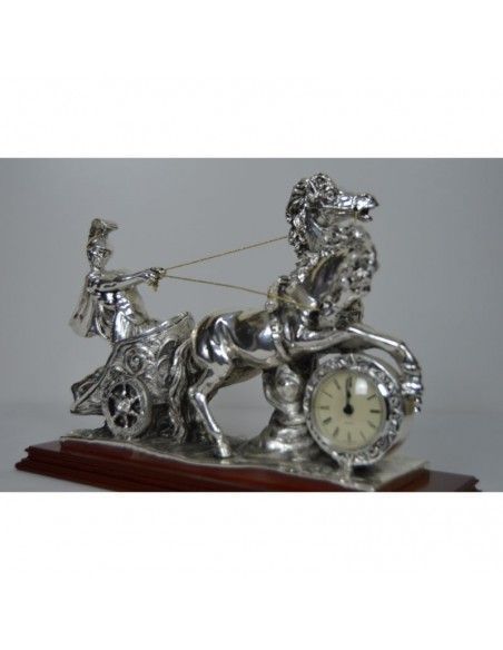 RELOJ DE SOBREMESA JINETE ROMANO PLATA