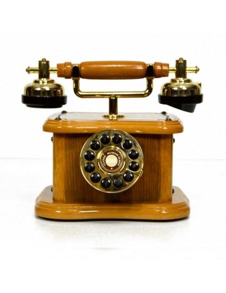TELEFONO VINTAGE DE MADERA ROBLE