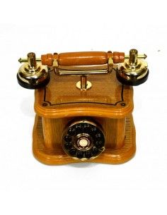 TELEFONO VINTAGE DE MADERA ROBLE 2