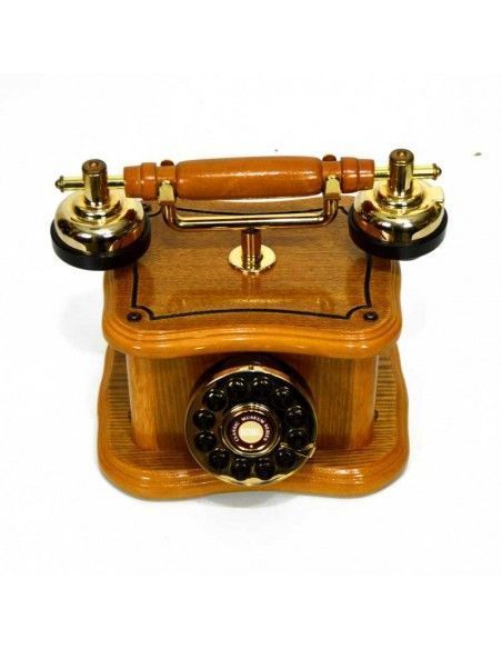 TELEFONO VINTAGE DE MADERA ROBLE