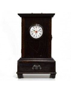 RELOJ DE SOBREMESA VINTAGE NOGAL