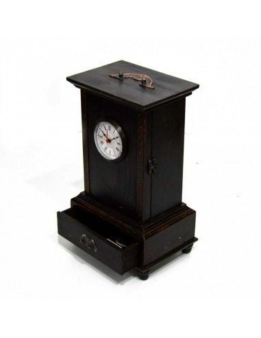 RELOJ DE SOBREMESA VINTAGE NOGAL